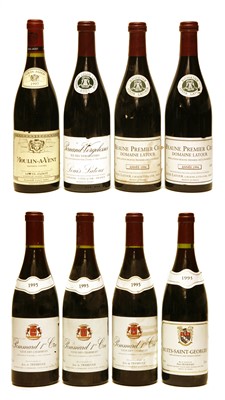 Lot 65 - Assorted Red Burgundy: Beaune, 1er Cru, Domaine Latour, 1996, two bottles and six various others