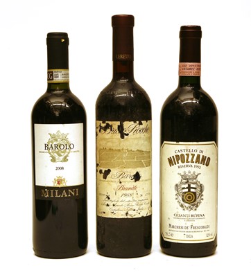 Lot 224 - Assorted Italian Red Wine to include: Barolo, Milani, 2008, one bottle and two various others