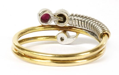 Lot 241 - A gold ruby and diamond ring