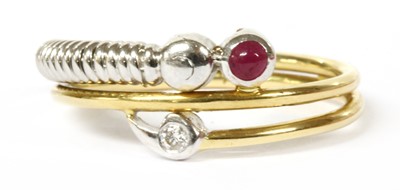 Lot 241 - A gold ruby and diamond ring