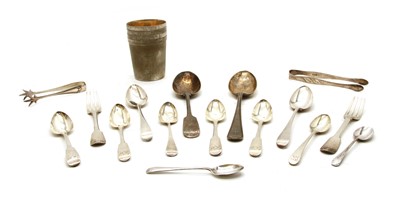 Lot 199 - A collection of mixed Georgian and later flatware