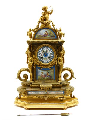 Lot 237 - A 19th century French gilt clock