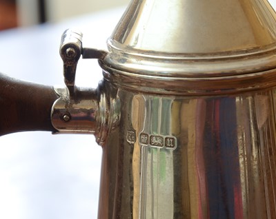 Lot 241 - A George V silver coffee pot