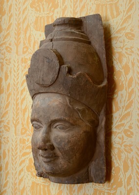 Lot 219 - A Sino-Tibetan or South-East Asian carved wooden corbel