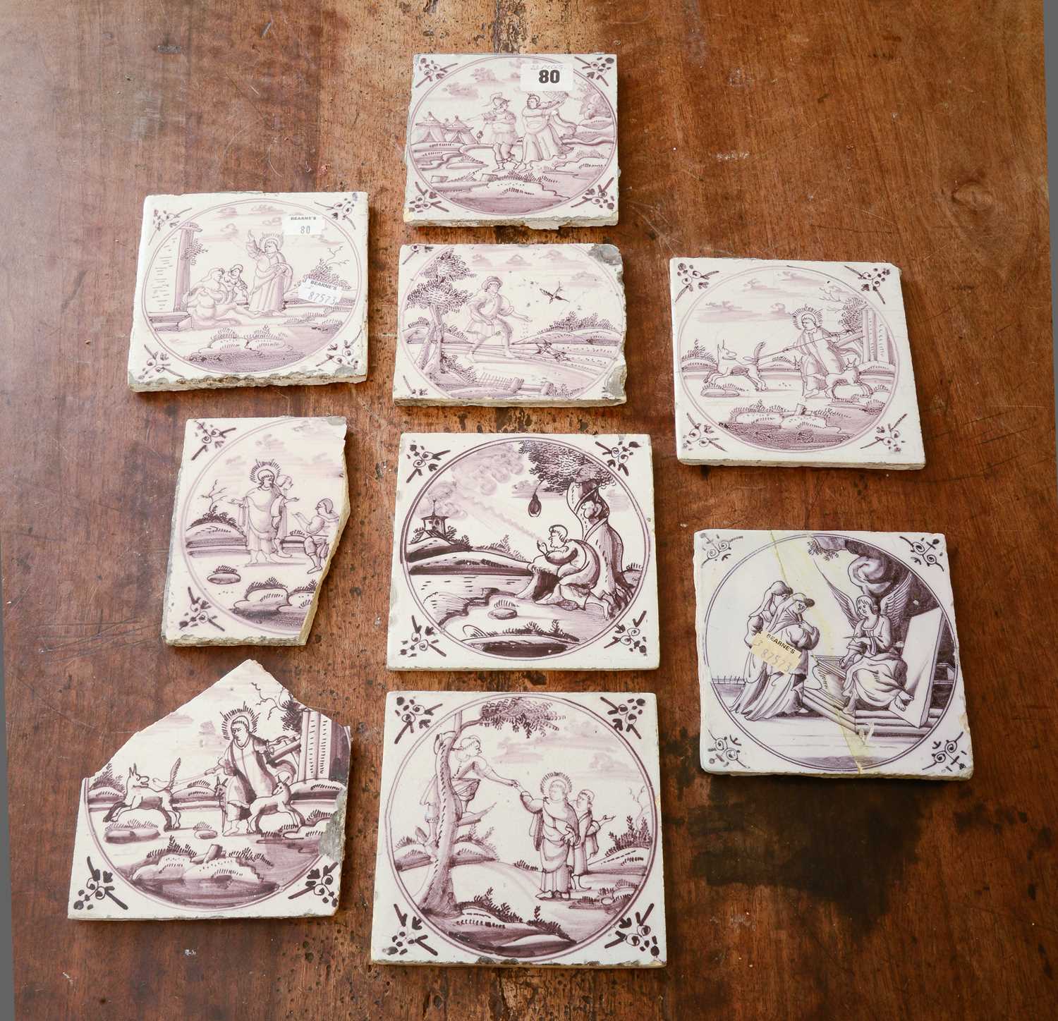 Lot 235 - A collection of delft tiles