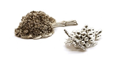 Lot 356B - An Italian silvered table ornament in the form of a bunch of grapes