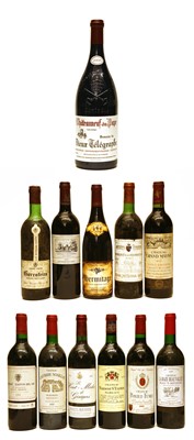 Lot 225 - Assorted Red Wine: Domaine du Vieux Télégraphe, 2005, one magnum and 11 various other bottles