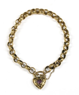 Lot 104 - A gold belcher link bracelet