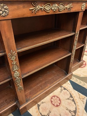 Lot 202 - A French Empire mahogany breakfront bookcase