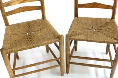 Lot 106 - Five ash ladderback chairs