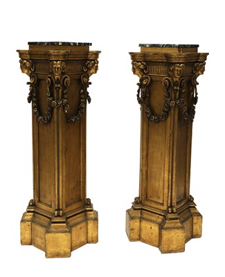 Lot 426 - A pair of Directoire-style giltwood pedestals