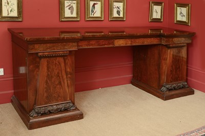 Lot 153 - A large William IV mahogany pedestal sideboard