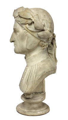 Lot 137 - A marble portrait bust of Dante Alighieri
