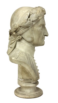 Lot 137 - A marble portrait bust of Dante Alighieri