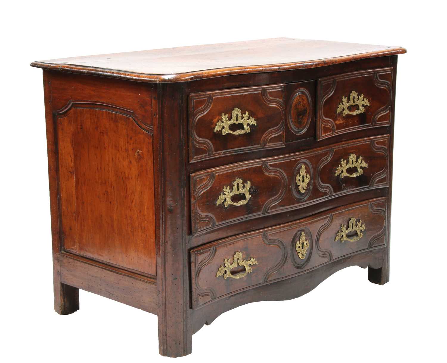 Lot 241 - A French provincial walnut commode