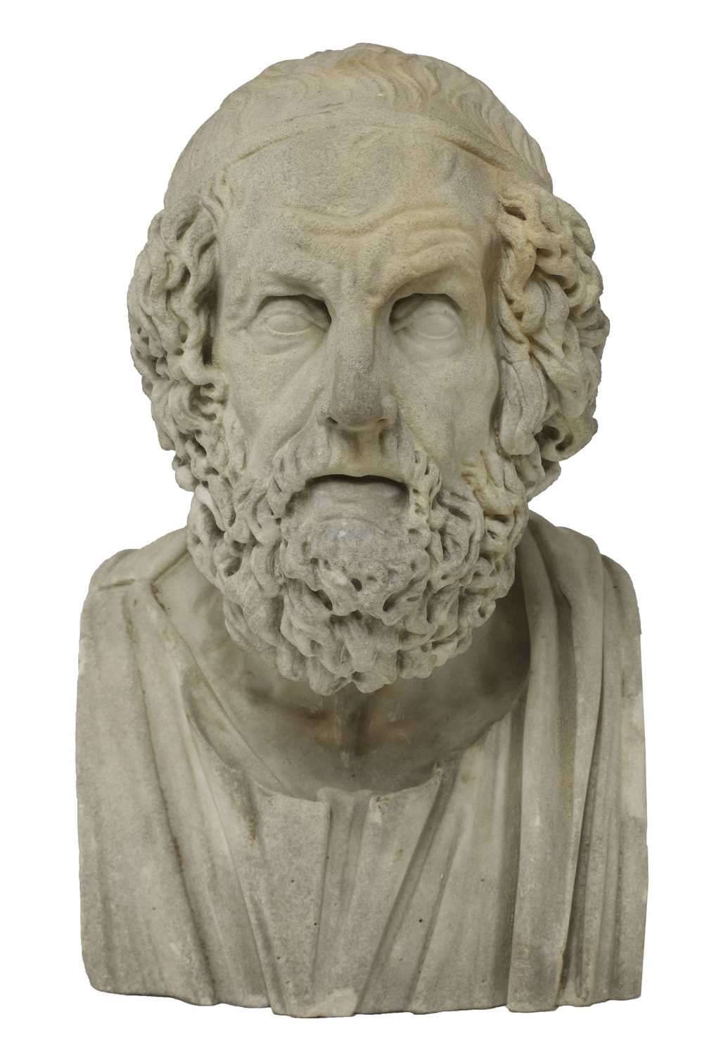 Lot 98 - A carved limestone bust of Homer