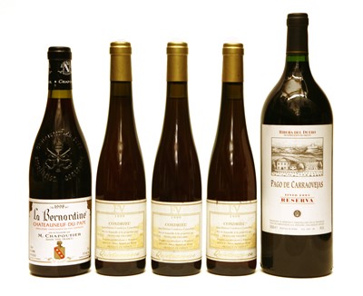 Lot 267 - Miscellaneous Wines: Condrieu, Francois Villard, 1999, three 50cl bottles and two various others