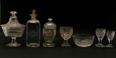 Lot 109 - Glassware: including rinsers, wines and decanters