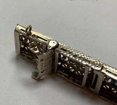Lot 189 - An American white gold diamond and sapphire bracelet