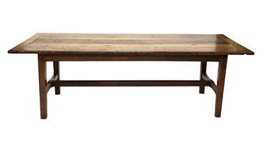 Lot 473 - An oak plank top refectory table