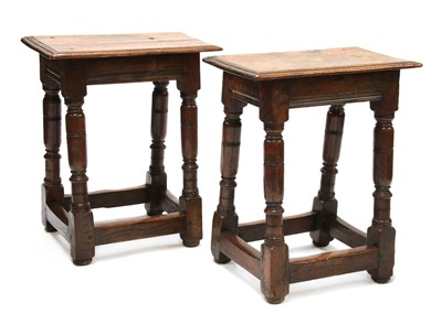 Lot 64 - A pair of oak joint stools