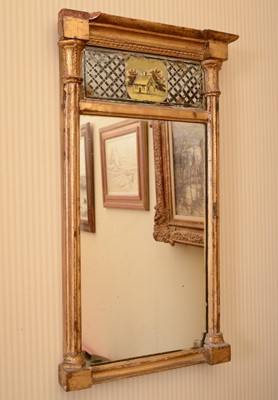 Lot 372 - A small Regency-style giltwood pier mirror
