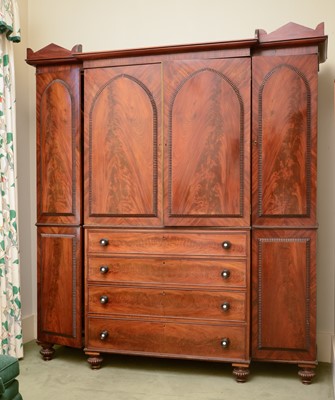 Lot 417 - A George IV mahogany wardrobe