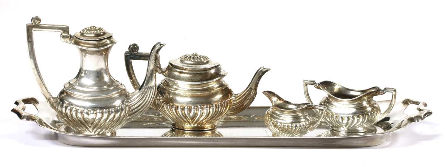 Lot 49 - An Elizabeth II silver miniature five piece tea set, by A Marston & Co