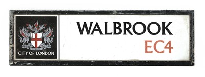Lot 139 - AN ENAMEL CITY OF LONDON STREET SIGN FOR WALBROOK EC4