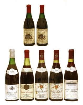 Lot 78 - Assorted Red Burgundy: Savigny les Beaunes, B. Clair-Dau & G. Bartet, 1 bottle and 7 various others