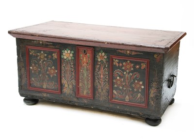 Lot 436 - A Continental painted pine coffer