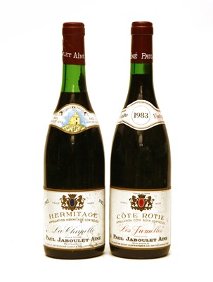 Lot 195 - Hermitage, La Chapelle, Paul Jaboulet Aîné, 1982, 1 bottle, Côte-Rôtie, Les Jumelles, 1983, 1 bottle