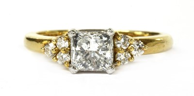 Lot 142 - An 18ct gold single stone princess cut diamond ring