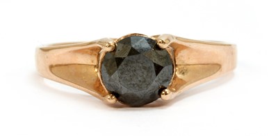 Lot 225 - A 14ct rose gold single stone black diamond ring