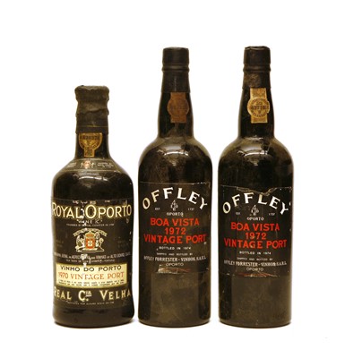 Lot 328 - Royal Oporto, Vintage Port, 1970, one bottle; Offley Boa Vista, Vintage Port, 1972, two bottles