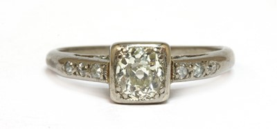 Lot 6 - A white gold single stone diamond ring