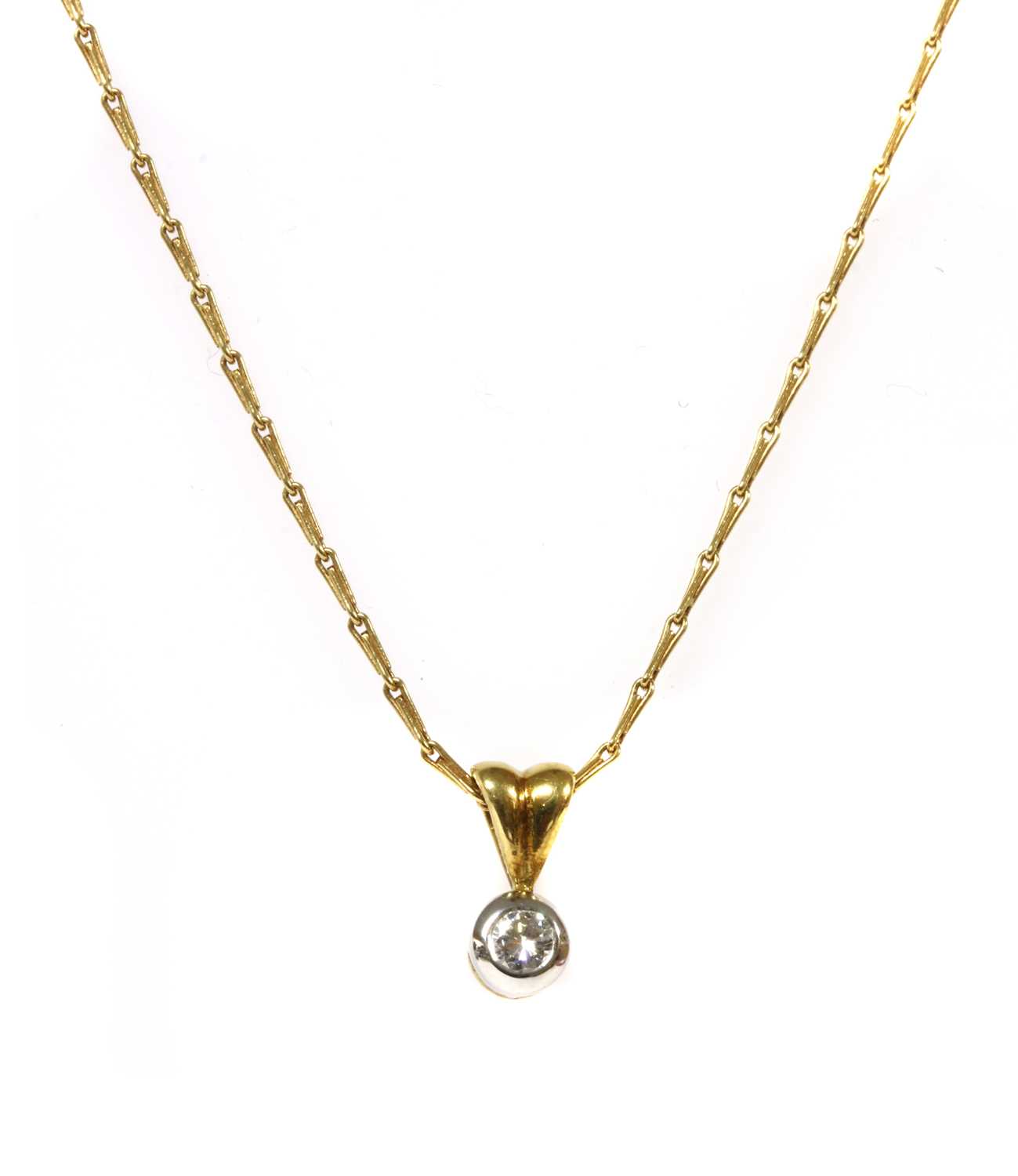 Lot 207 - An 18ct gold diamond pendant, by Fred E Ullmann