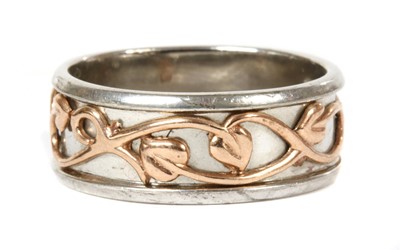 Lot 308 - A sterling silver and Welsh gold 'Tree of Life' ring, by Clogau