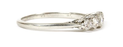 Lot 226 - A platinum five stone diamond ring