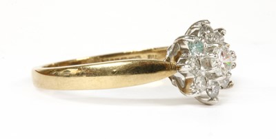 Lot 181 - A 9ct gold diamond cluster ring