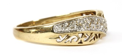 Lot 187 - A 9ct gold diamond crossover ring