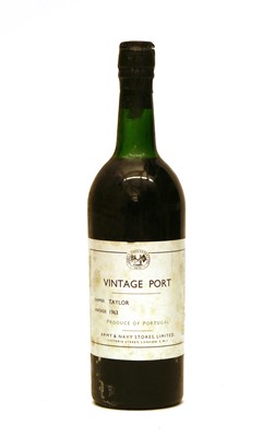 Lot 329 - Taylors, Vintage Port, Army and Navy bottling, 1963, one bottle