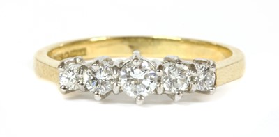 Lot 173 - An 18ct gold five stone diamond ring