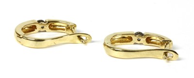 Lot 210 - A pair of gold diamond half hoop earrings