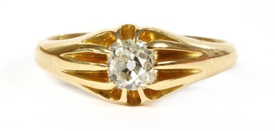 Lot 423 - A gentlemen's 18ct gold single stone diamond ring