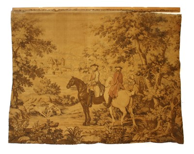 Lot 706 - An early 20th century Flemish tapestry depicting huntsmen on horseback