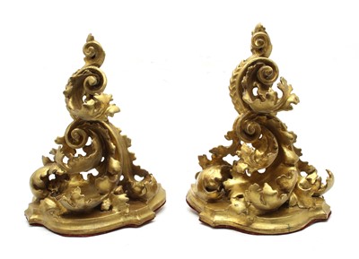 Lot 393 - A pair of 19th century giltwood wall brackets