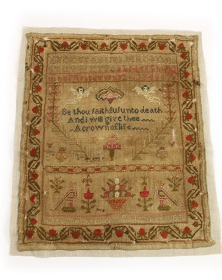 Lot 489B - Three unframed early 19th century samplers