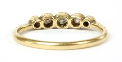 Lot 129 - A gold five stone diamond ring