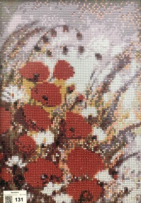 Lot 131 - Poppies beadwork picture